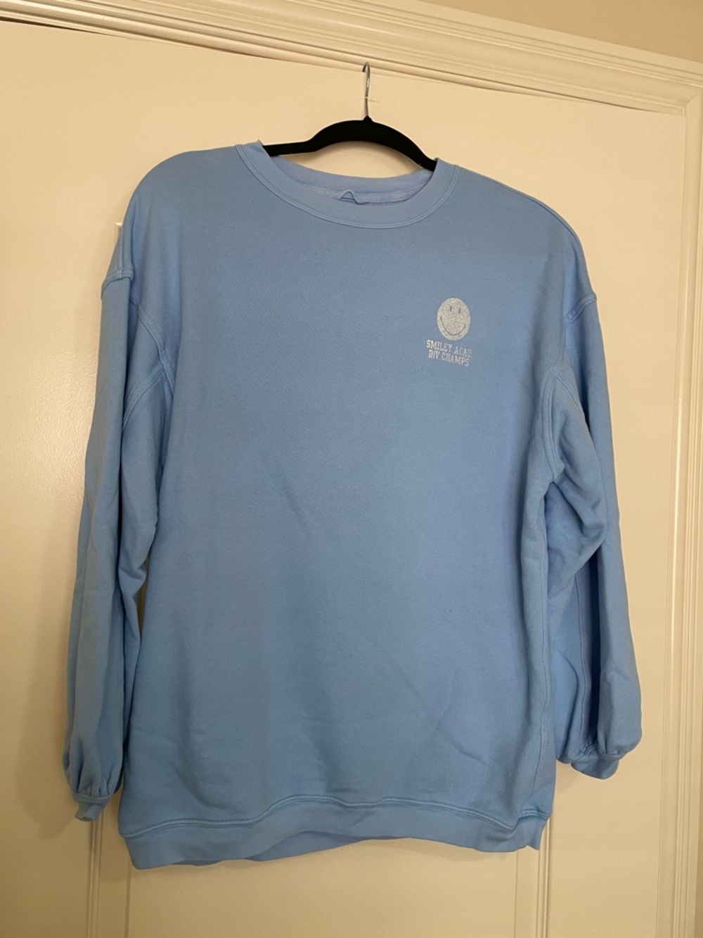 Aerie Pullover Sweater Blue Smiley Academy XXS